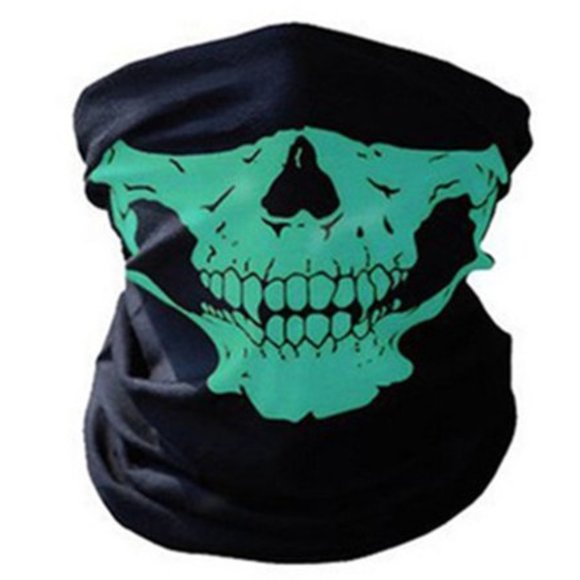 Skull Printed Multifunctional Scarf in Green - Picture 1 of 2